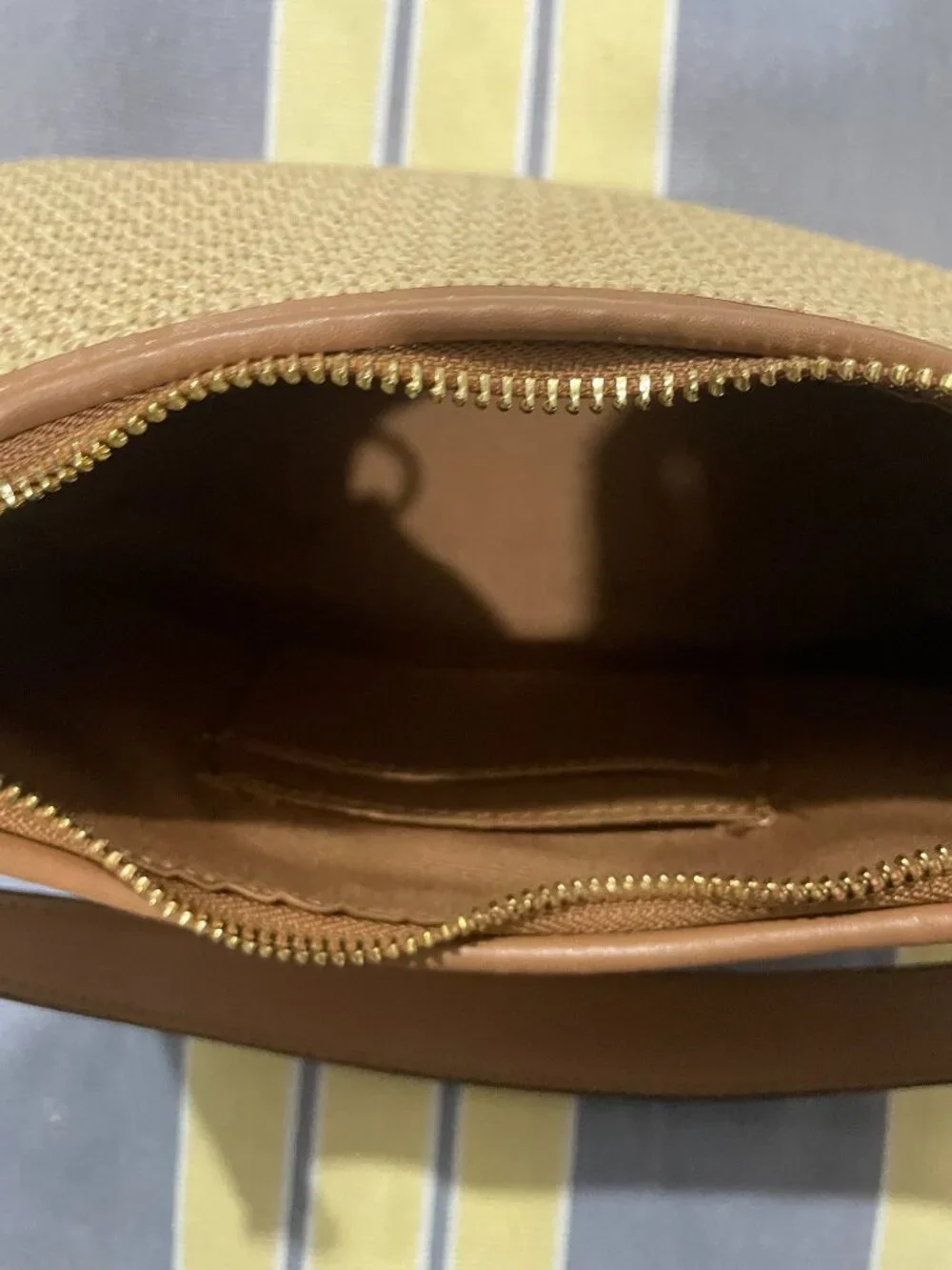 COACH Teri Woven Shoulder Bag (Tan)